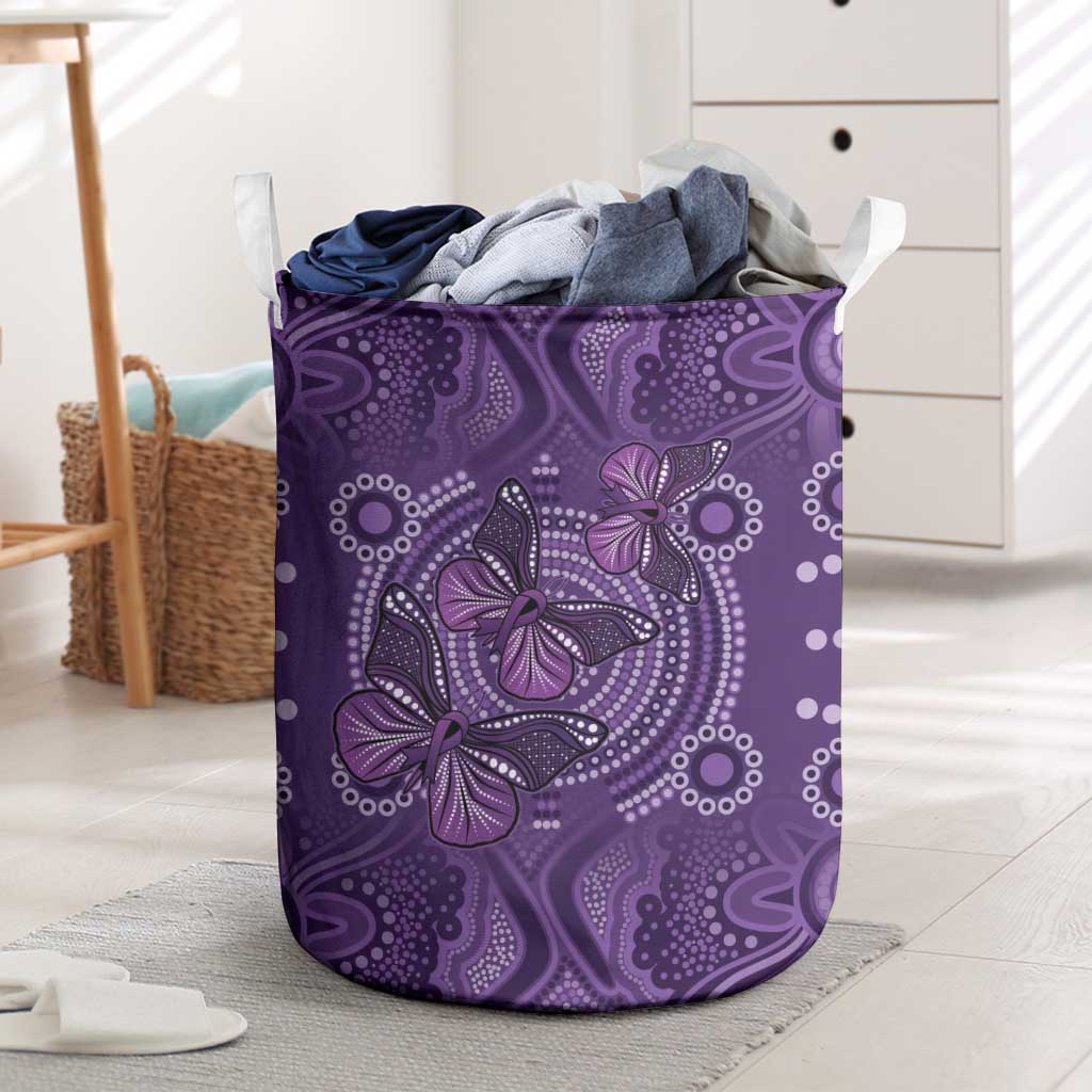 Purple Butterfly Spirit Laundry Basket Australian Epilepsy Awareness - Aussie Hoodie