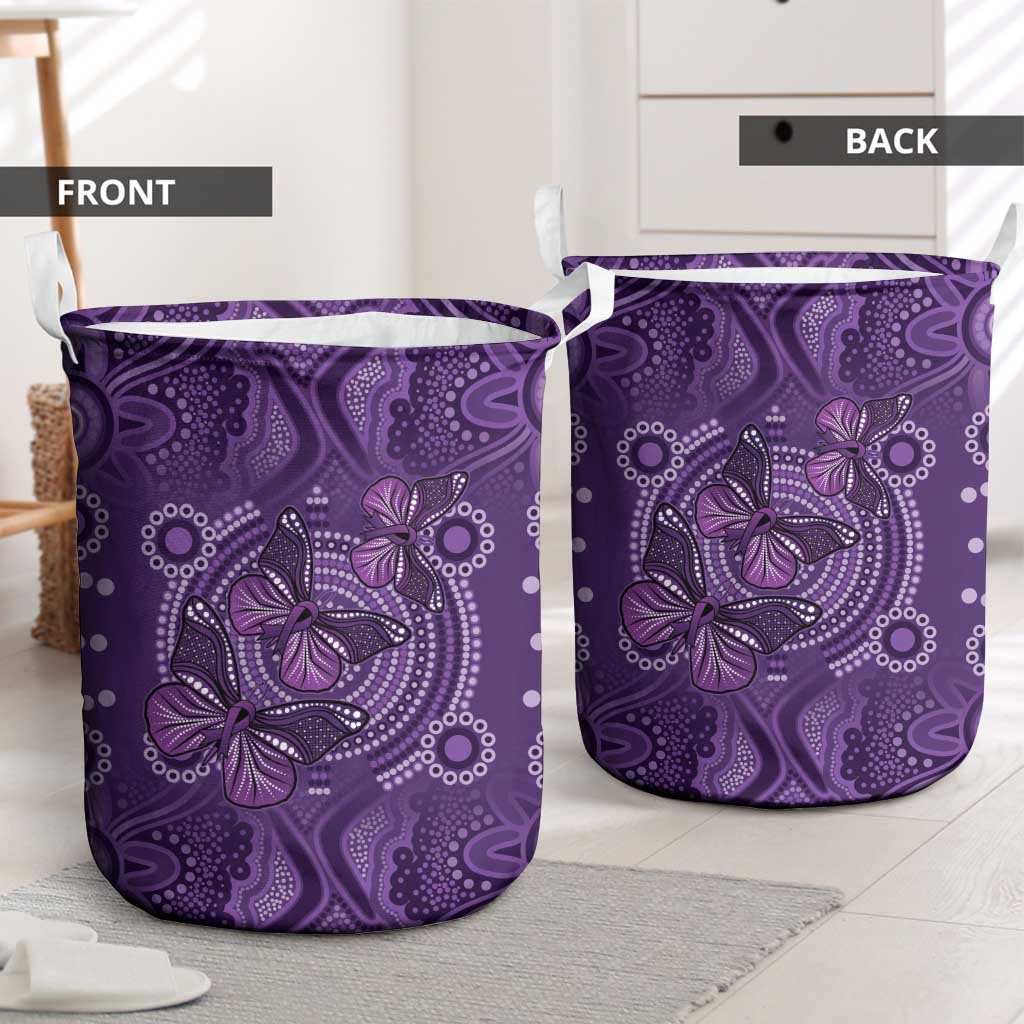 Purple Butterfly Spirit Laundry Basket Australian Epilepsy Awareness - Aussie Hoodie