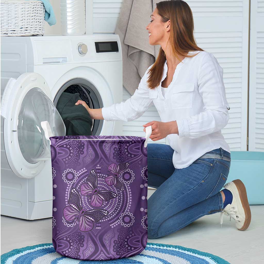 Purple Butterfly Spirit Laundry Basket Australian Epilepsy Awareness - Aussie Hoodie