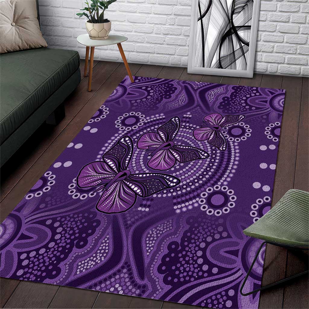 Purple Butterfly Spirit Area Rug Australian Epilepsy Awareness - Aussie Hoodie