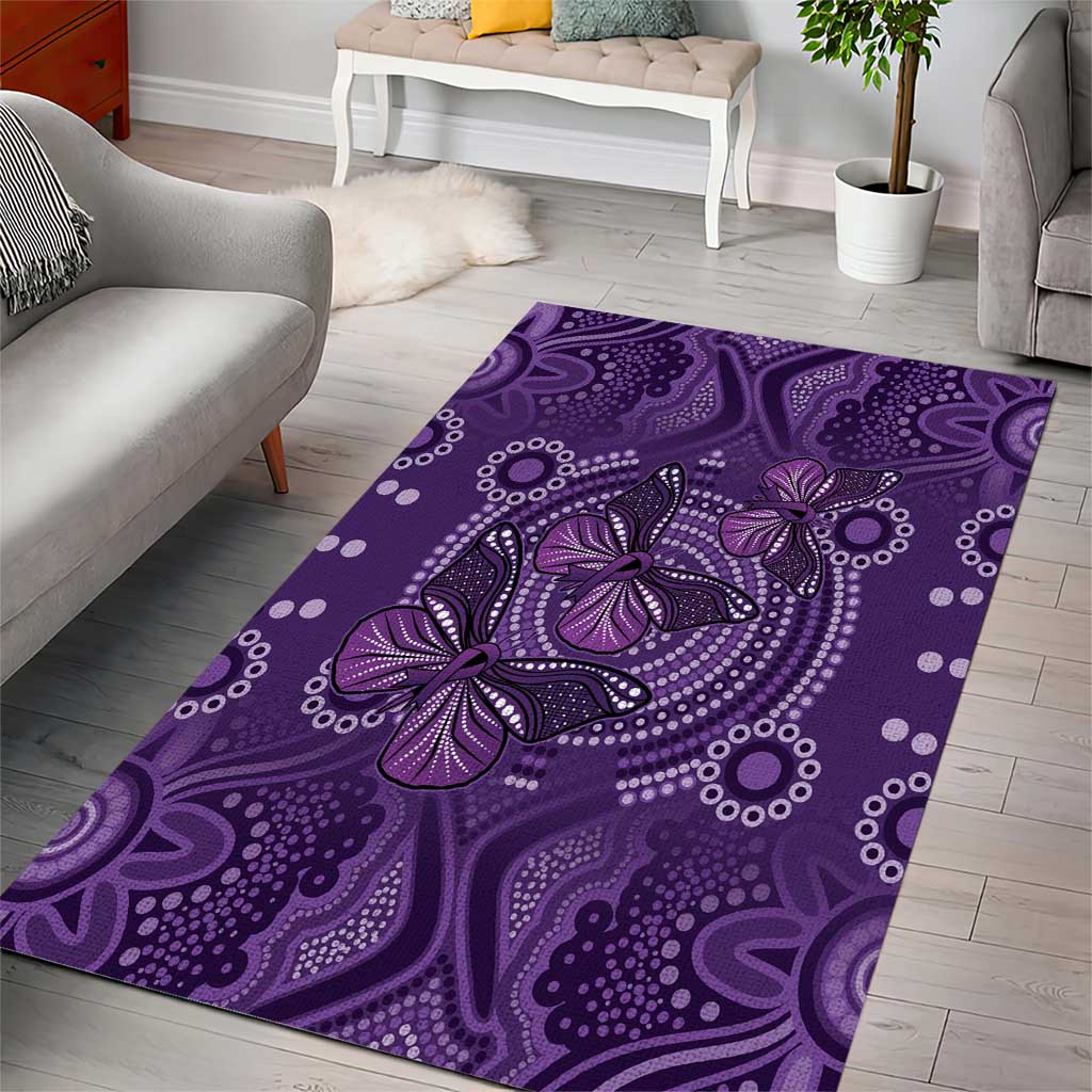Purple Butterfly Spirit Area Rug Australian Epilepsy Awareness - Aussie Hoodie