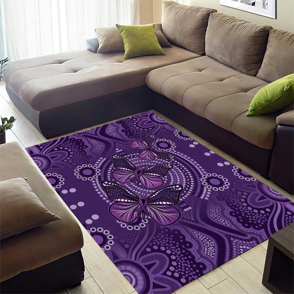 Purple Butterfly Spirit Area Rug Australian Epilepsy Awareness - Aussie Hoodie