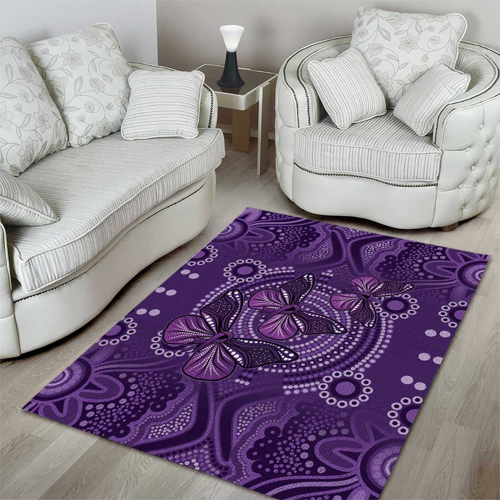 Purple Butterfly Spirit Area Rug Australian Epilepsy Awareness - Aussie Hoodie