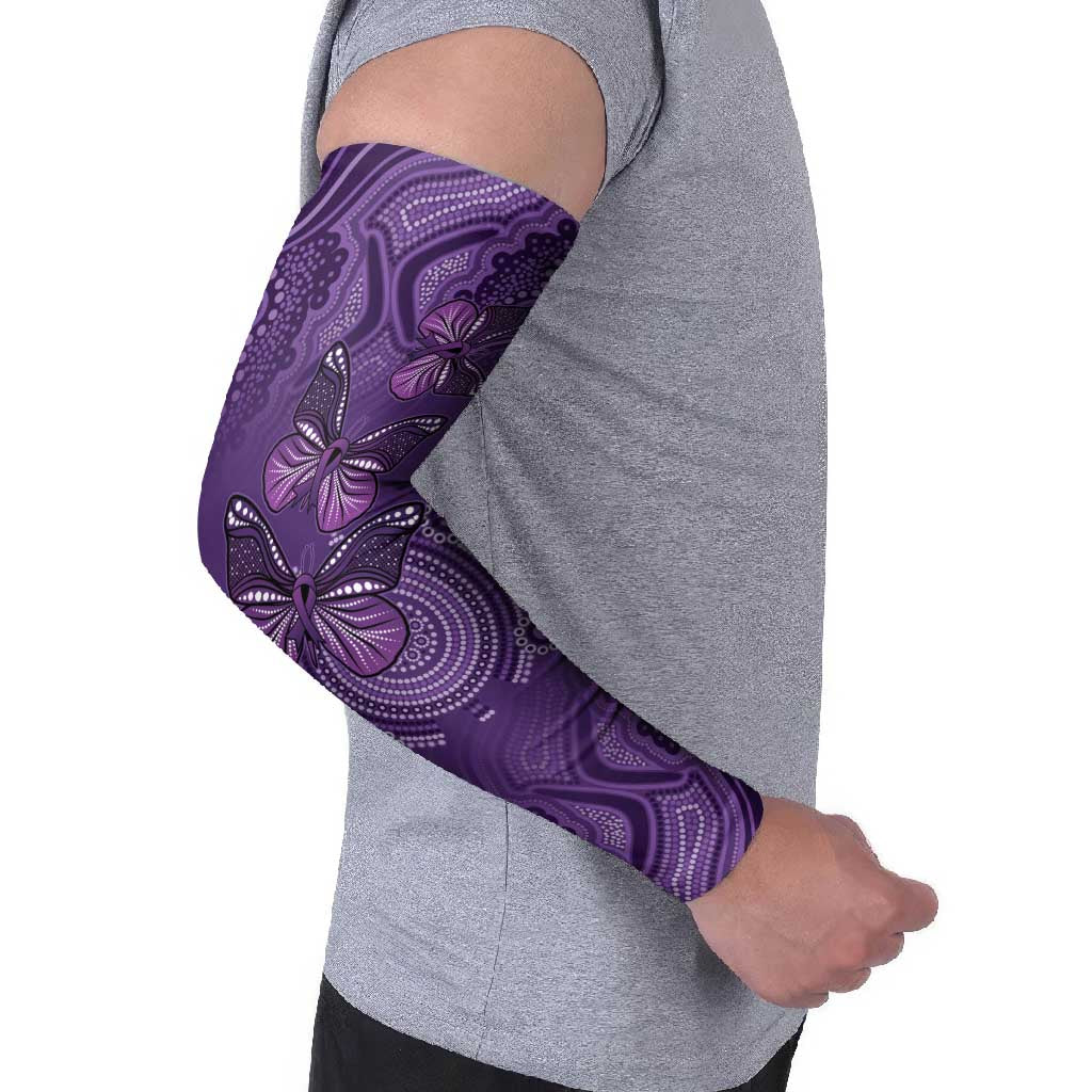 Purple Butterfly Spirit Arm Sleeves Australian Epilepsy Awareness - Aussie Hoodie