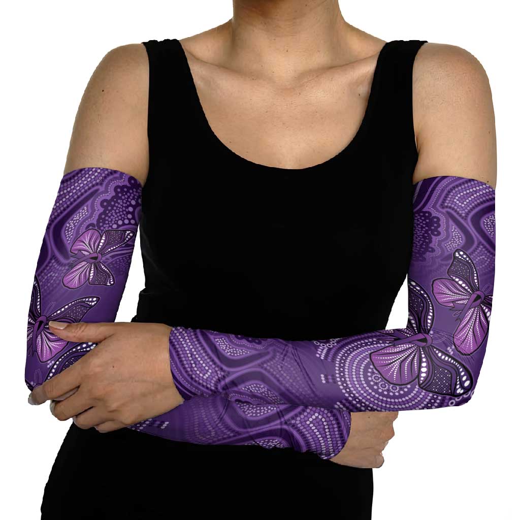 Purple Butterfly Spirit Arm Sleeves Australian Epilepsy Awareness - Aussie Hoodie