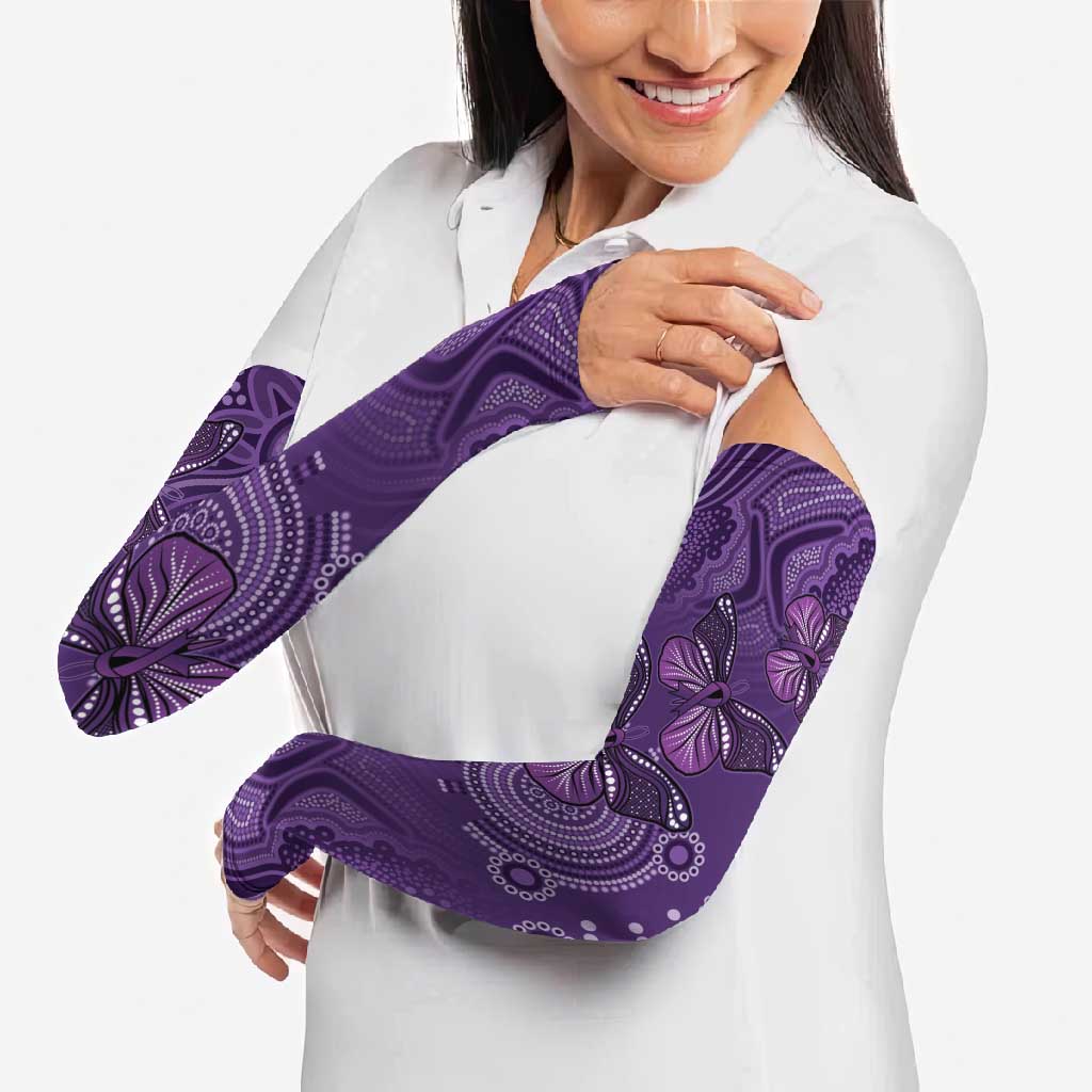 Purple Butterfly Spirit Arm Sleeves Australian Epilepsy Awareness - Aussie Hoodie