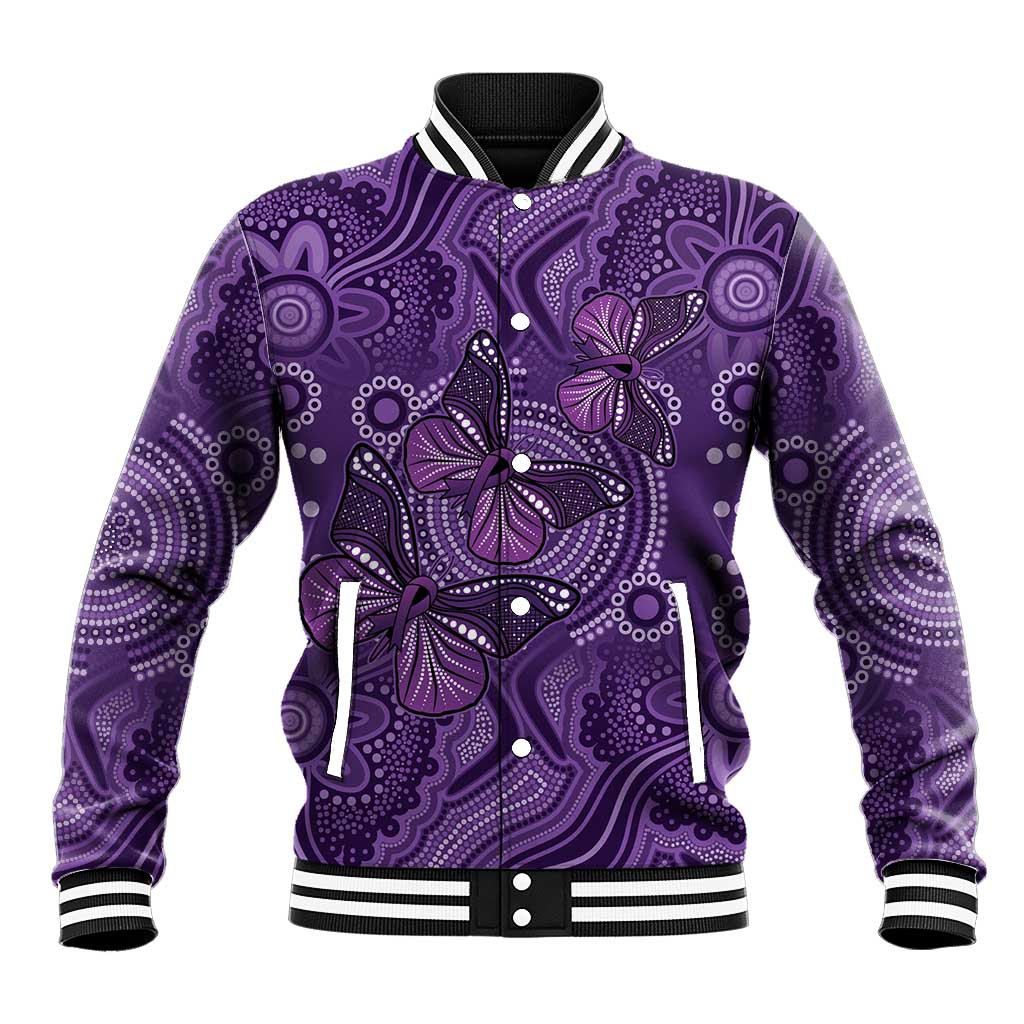 Purple Butterfly Spirit Baseball Jacket Australian Epilepsy Awareness - Aussie Hoodie