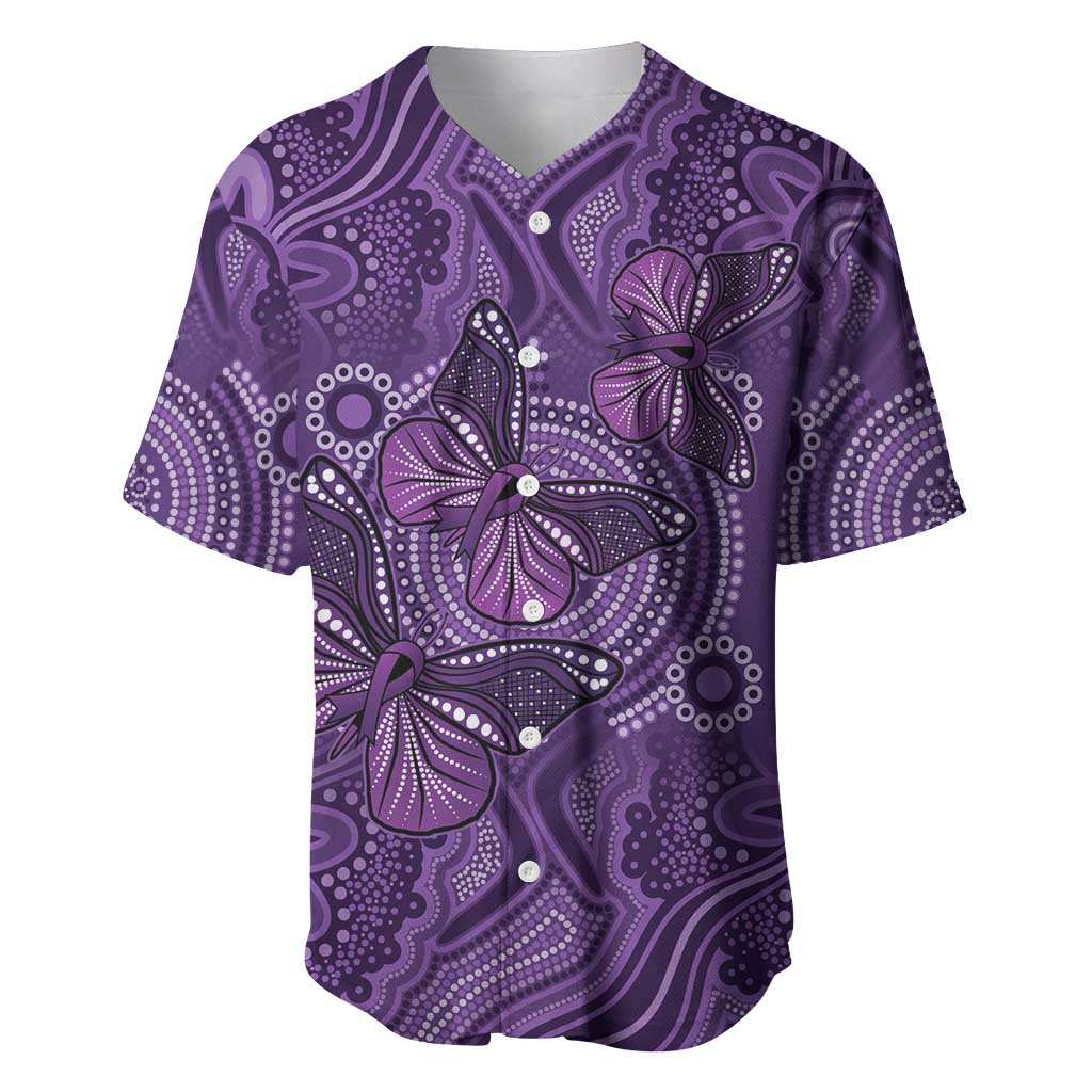 Purple Butterfly Spirit Baseball Jersey Australian Epilepsy Awareness - Aussie Hoodie