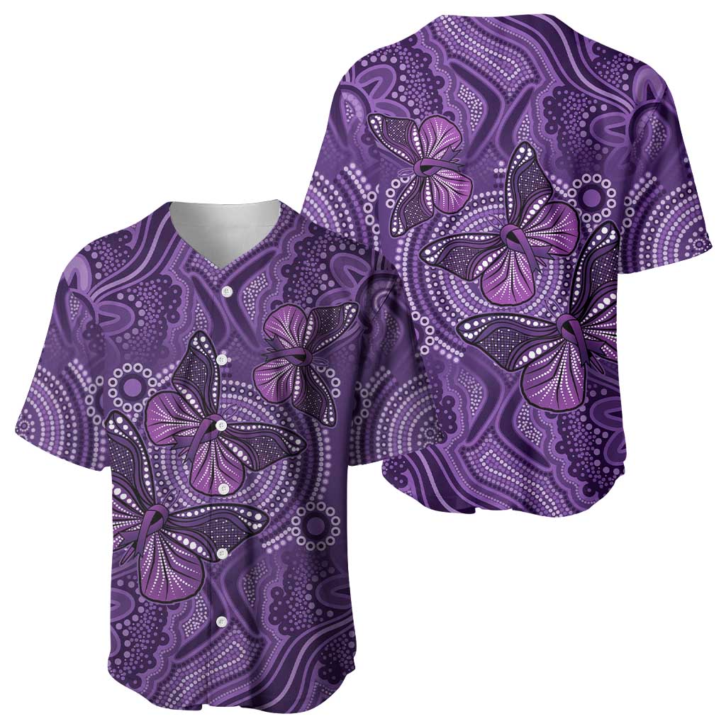 Purple Butterfly Spirit Baseball Jersey Australian Epilepsy Awareness - Aussie Hoodie
