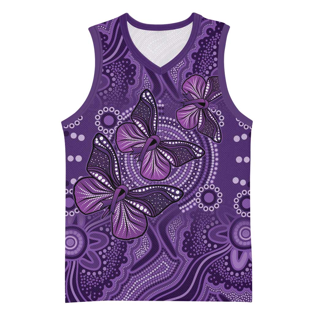 Purple Butterfly Spirit Basketball Jersey Australian Epilepsy Awareness - Aussie Hoodie