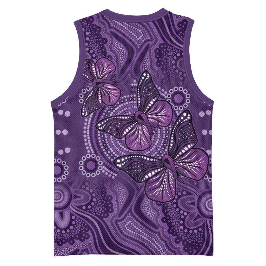 Purple Butterfly Spirit Basketball Jersey Australian Epilepsy Awareness - Aussie Hoodie