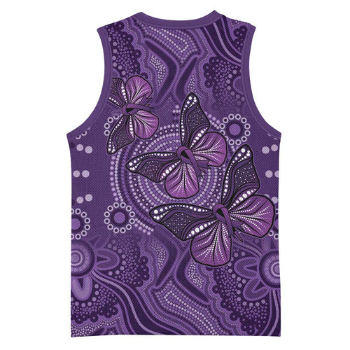 Purple Butterfly Spirit Basketball Jersey Australian Epilepsy Awareness - Aussie Hoodie