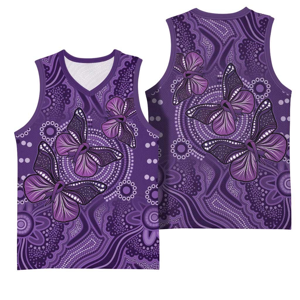 Purple Butterfly Spirit Basketball Jersey Australian Epilepsy Awareness - Aussie Hoodie