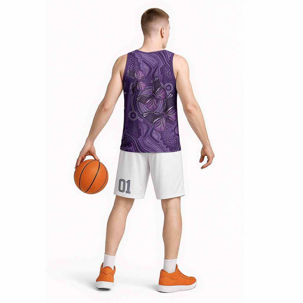 Purple Butterfly Spirit Basketball Jersey Australian Epilepsy Awareness - Aussie Hoodie