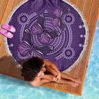 Purple Butterfly Spirit Beach Blanket Australian Epilepsy Awareness - Aussie Hoodie