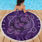 Purple Butterfly Spirit Beach Blanket Australian Epilepsy Awareness - Aussie Hoodie