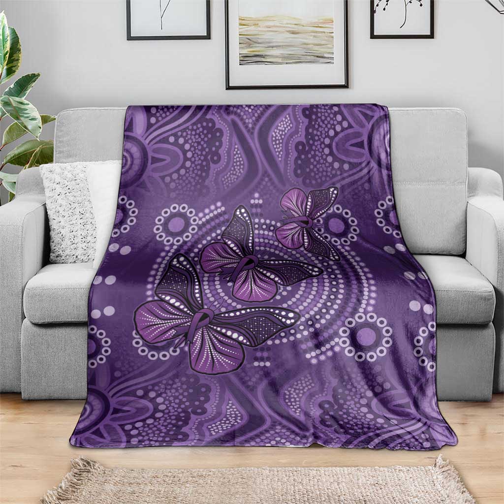 Purple Butterfly Spirit Blanket Australian Epilepsy Awareness - Aussie Hoodie