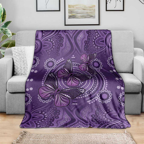 Purple Butterfly Spirit Blanket Australian Epilepsy Awareness - Aussie Hoodie