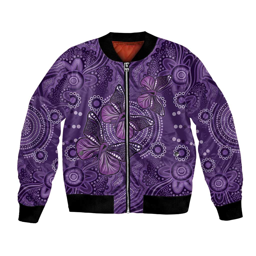 Purple Butterfly Spirit Bomber Jacket Australian Epilepsy Awareness - Aussie Hoodie
