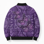 Purple Butterfly Spirit Bomber Puffer Jacket Australian Epilepsy Awareness - Aussie Hoodie
