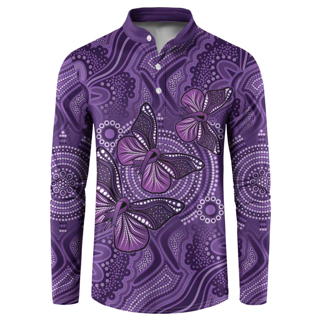 Purple Butterfly Spirit Button Sweatshirt Australian Epilepsy Awareness - Aussie Hoodie