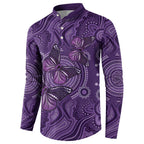 Purple Butterfly Spirit Button Sweatshirt Australian Epilepsy Awareness - Aussie Hoodie