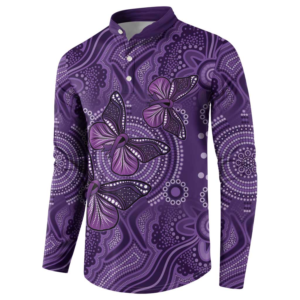 Purple Butterfly Spirit Button Sweatshirt Australian Epilepsy Awareness - Aussie Hoodie