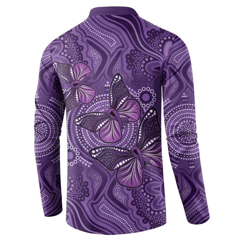Purple Butterfly Spirit Button Sweatshirt Australian Epilepsy Awareness - Aussie Hoodie