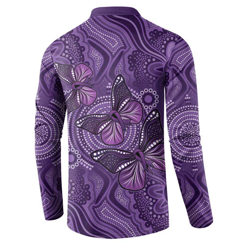 Purple Butterfly Spirit Button Sweatshirt Australian Epilepsy Awareness - Aussie Hoodie