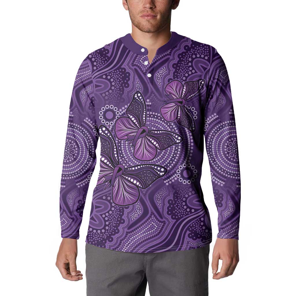 Purple Butterfly Spirit Button Sweatshirt Australian Epilepsy Awareness - Aussie Hoodie
