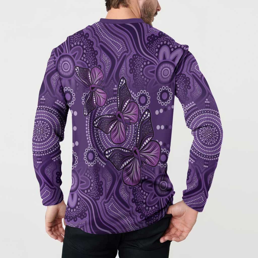 Purple Butterfly Spirit Button Sweatshirt Australian Epilepsy Awareness - Aussie Hoodie
