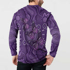 Purple Butterfly Spirit Button Sweatshirt Australian Epilepsy Awareness - Aussie Hoodie