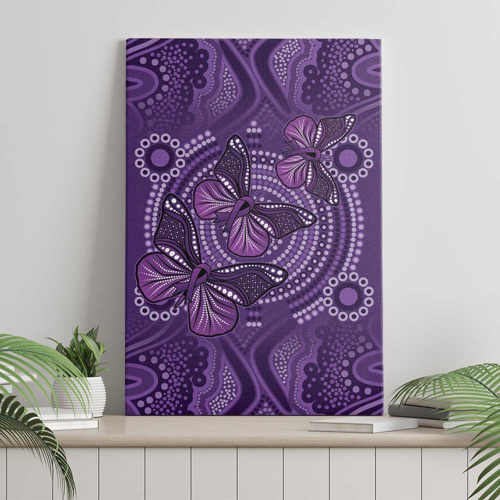 Purple Butterfly Spirit Canvas Wall Art Australian Epilepsy Awareness - Aussie Hoodie