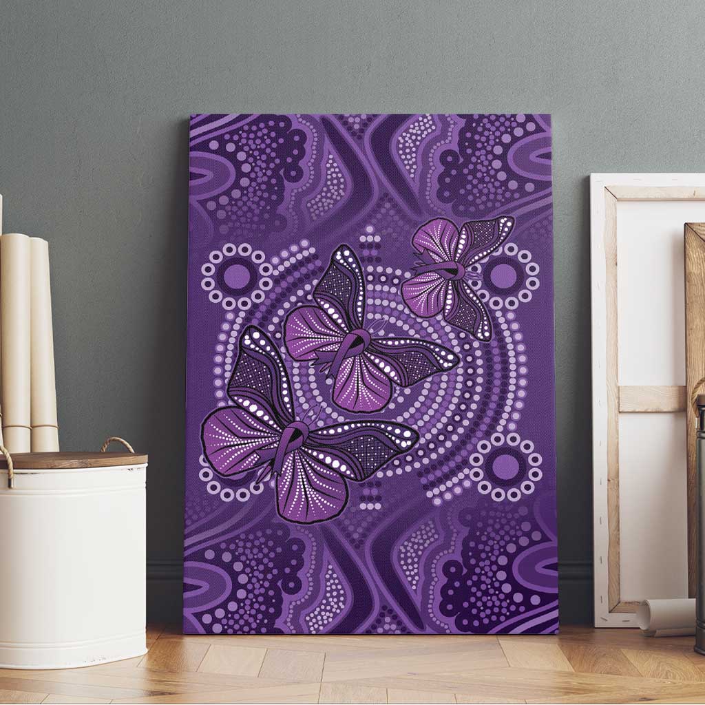 Purple Butterfly Spirit Canvas Wall Art Australian Epilepsy Awareness - Aussie Hoodie