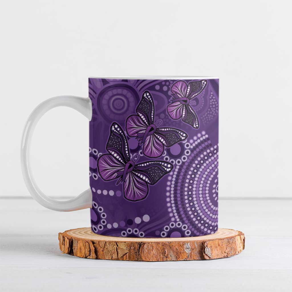Purple Butterfly Spirit Ceramic Mug Australian Epilepsy Awareness - Aussie Hoodie
