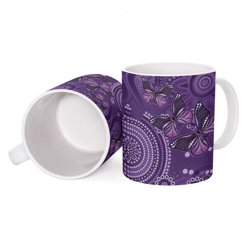 Purple Butterfly Spirit Ceramic Mug Australian Epilepsy Awareness - Aussie Hoodie