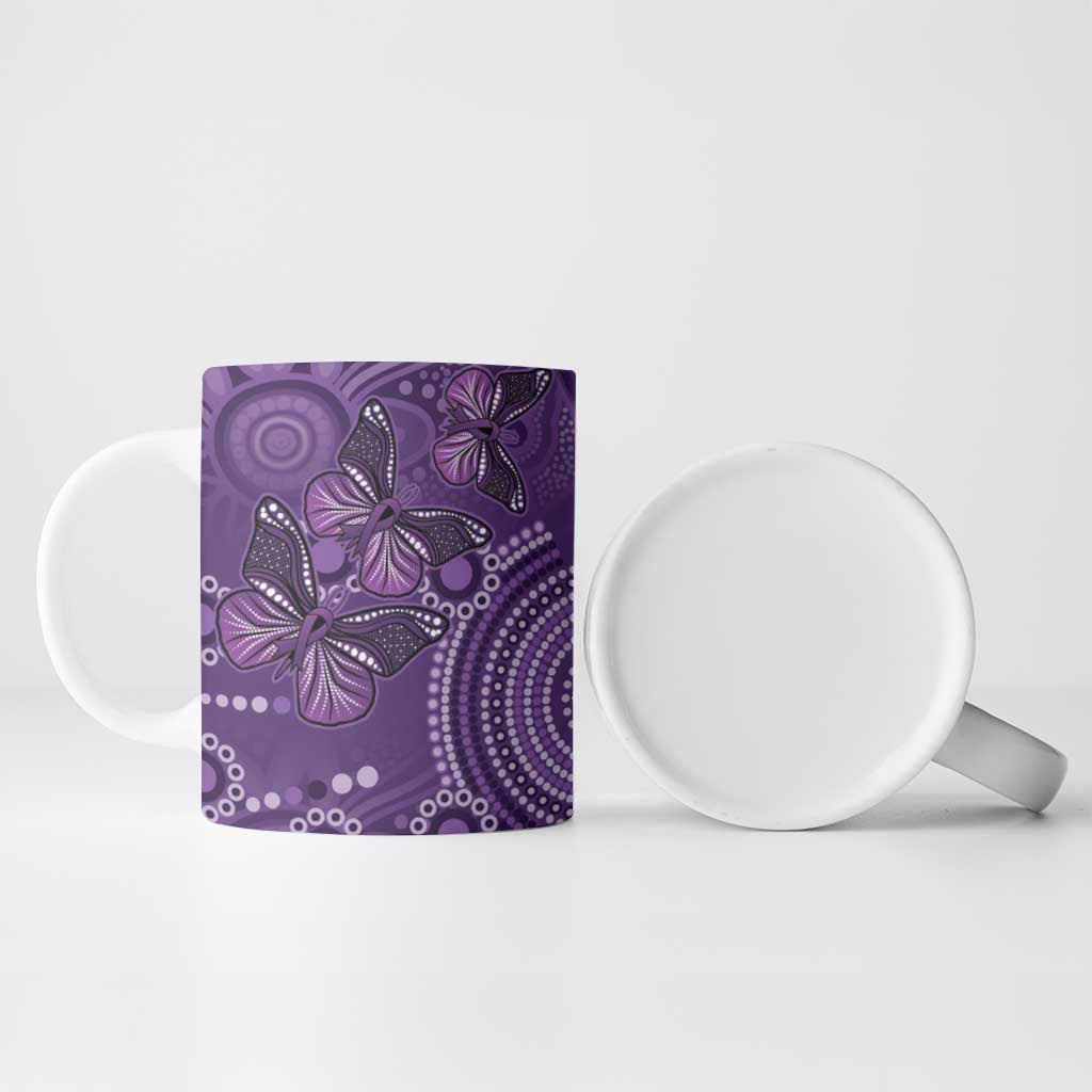 Purple Butterfly Spirit Ceramic Mug Australian Epilepsy Awareness - Aussie Hoodie