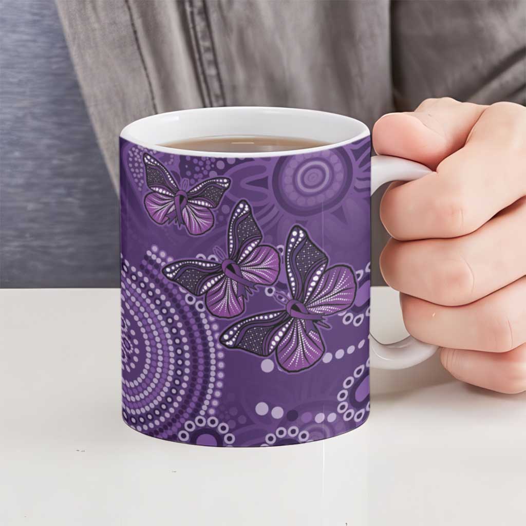 Purple Butterfly Spirit Ceramic Mug Australian Epilepsy Awareness - Aussie Hoodie