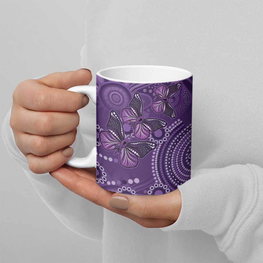 Purple Butterfly Spirit Ceramic Mug Australian Epilepsy Awareness - Aussie Hoodie