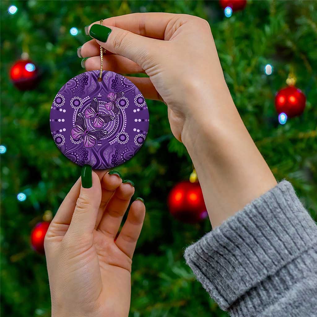 Purple Butterfly Spirit Ceramic Ornament Australian Epilepsy Awareness - Aussie Hoodie