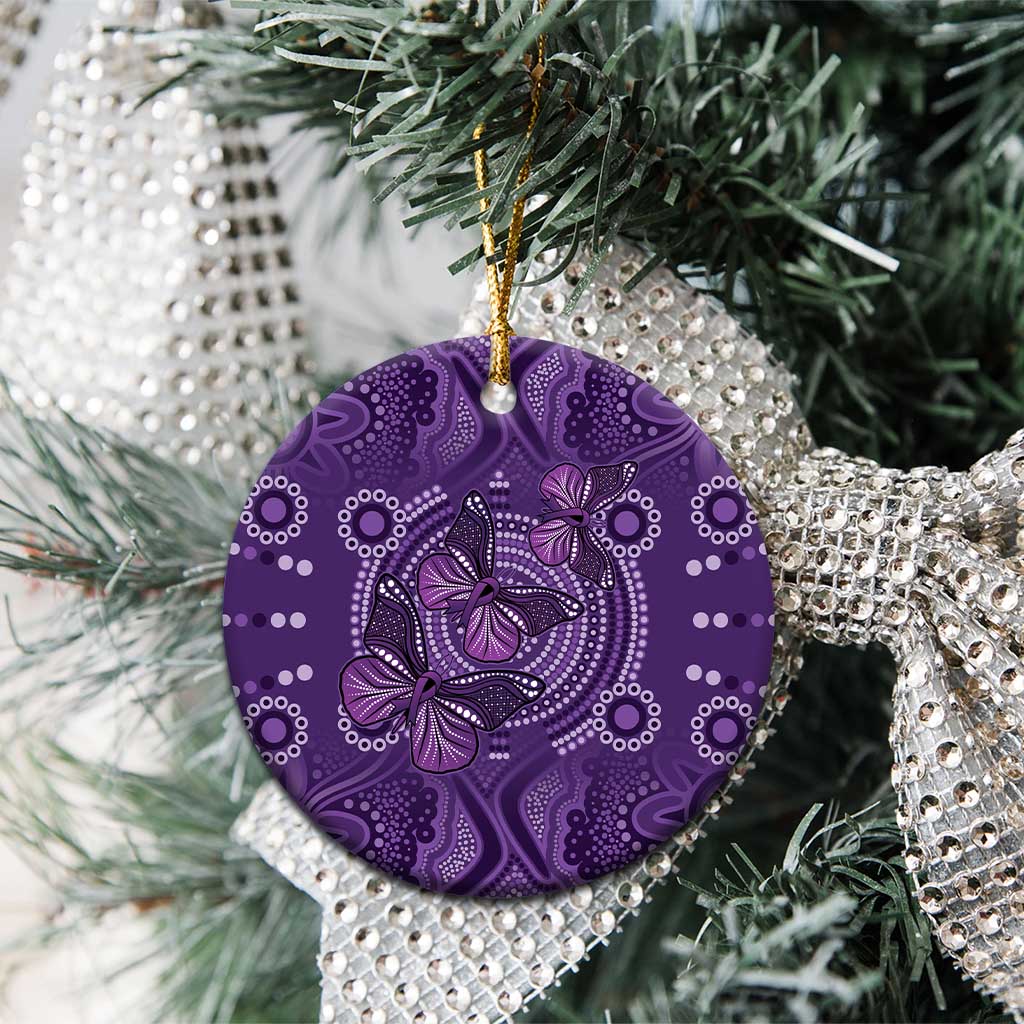 Purple Butterfly Spirit Ceramic Ornament Australian Epilepsy Awareness - Aussie Hoodie