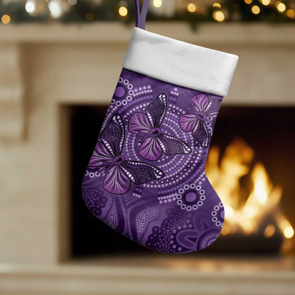 Purple Butterfly Spirit Christmas Stocking Australian Epilepsy Awareness - Aussie Hoodie