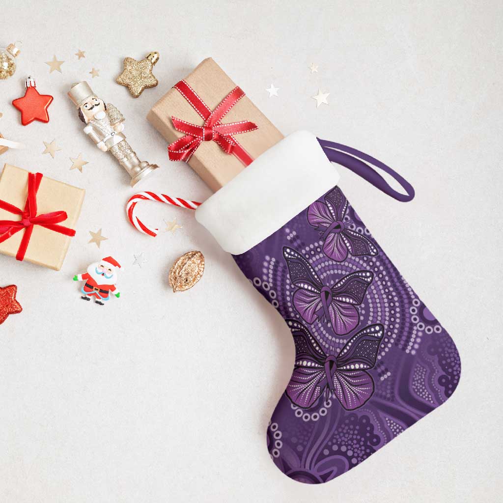 Purple Butterfly Spirit Christmas Stocking Australian Epilepsy Awareness - Aussie Hoodie
