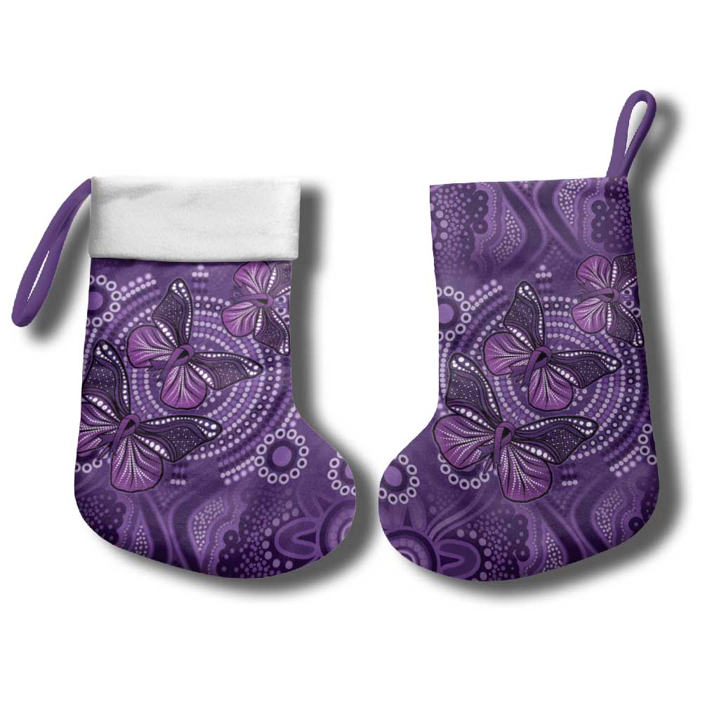 Purple Butterfly Spirit Christmas Stocking Australian Epilepsy Awareness - Aussie Hoodie