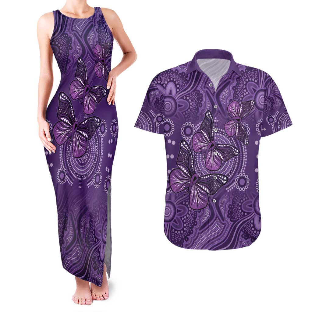 Purple Butterfly Spirit Couples Matching Tank Maxi Dress and Hawaiian Shirt Australian Epilepsy Awareness - Aussie Hoodie