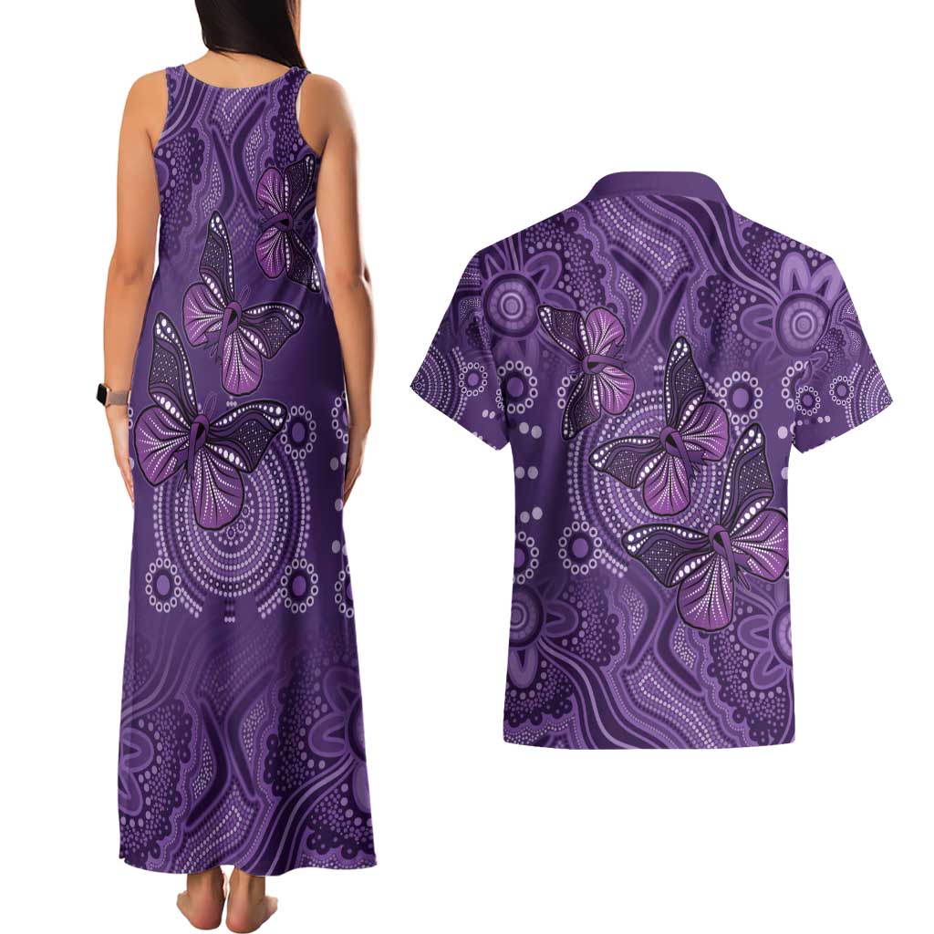 Purple Butterfly Spirit Couples Matching Tank Maxi Dress and Hawaiian Shirt Australian Epilepsy Awareness - Aussie Hoodie