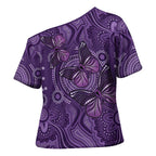 Purple Butterfly Spirit Cross Shoulder Shirt Australian Epilepsy Awareness - Aussie Hoodie