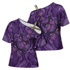 Purple Butterfly Spirit Cross Shoulder Shirt Australian Epilepsy Awareness - Aussie Hoodie
