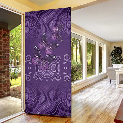 Purple Butterfly Spirit Door Cover Australian Epilepsy Awareness - Aussie Hoodie