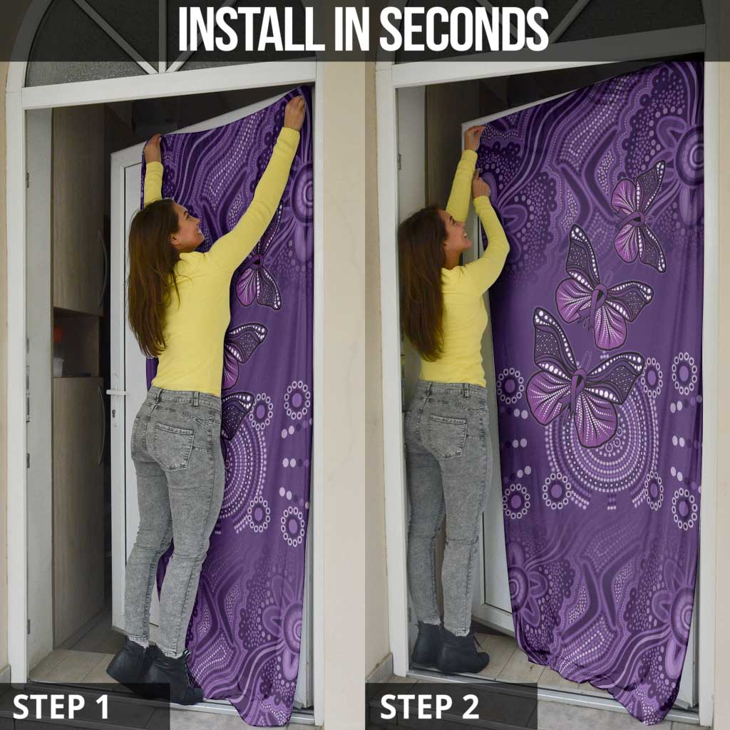 Purple Butterfly Spirit Door Cover Australian Epilepsy Awareness - Aussie Hoodie
